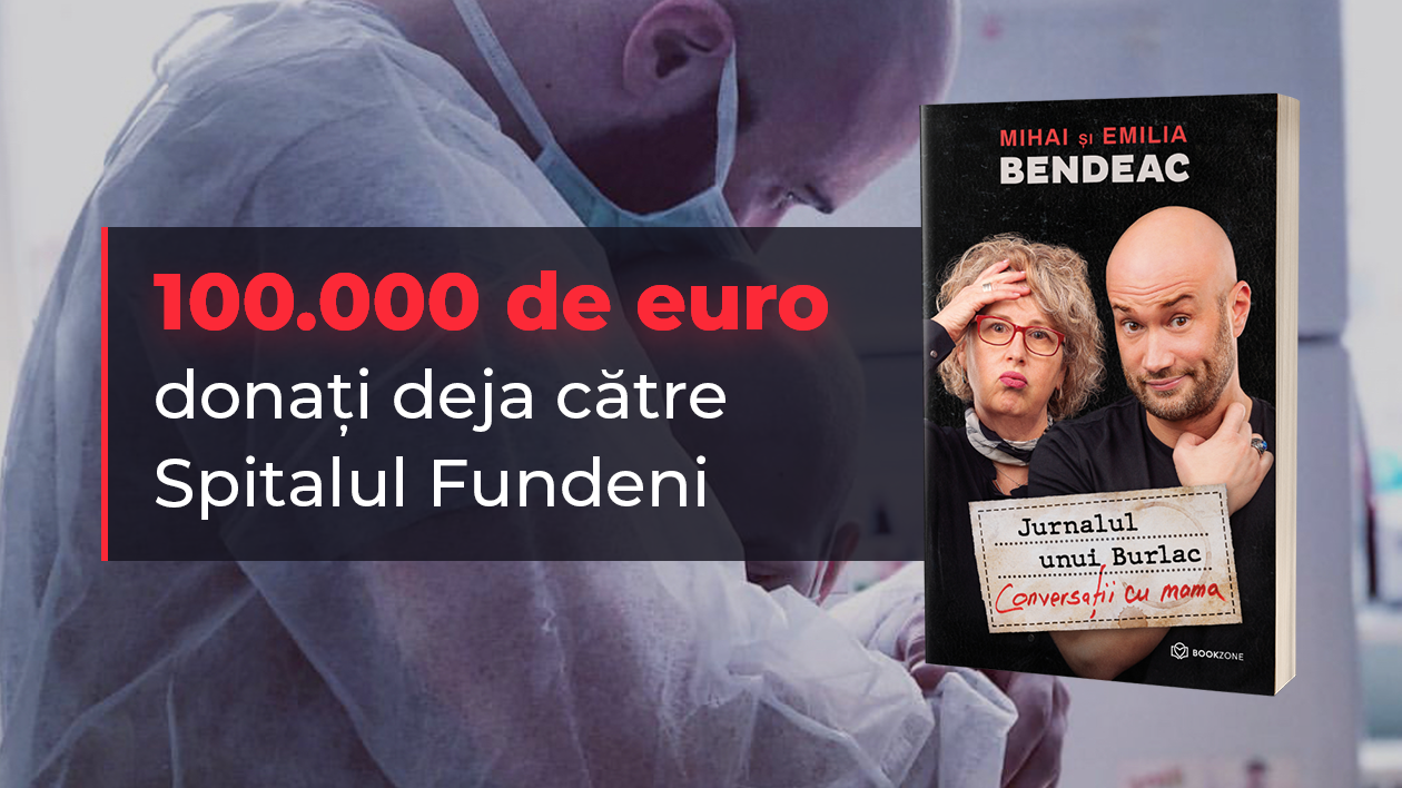 Mihai Bendeac și editura Bookzone au donat 100.000 de euro spitalului Fundeni