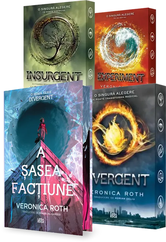Cărțile seriei Divergent: Four, Experiment, Divergent, Insurgent și A Șasea Facțiune