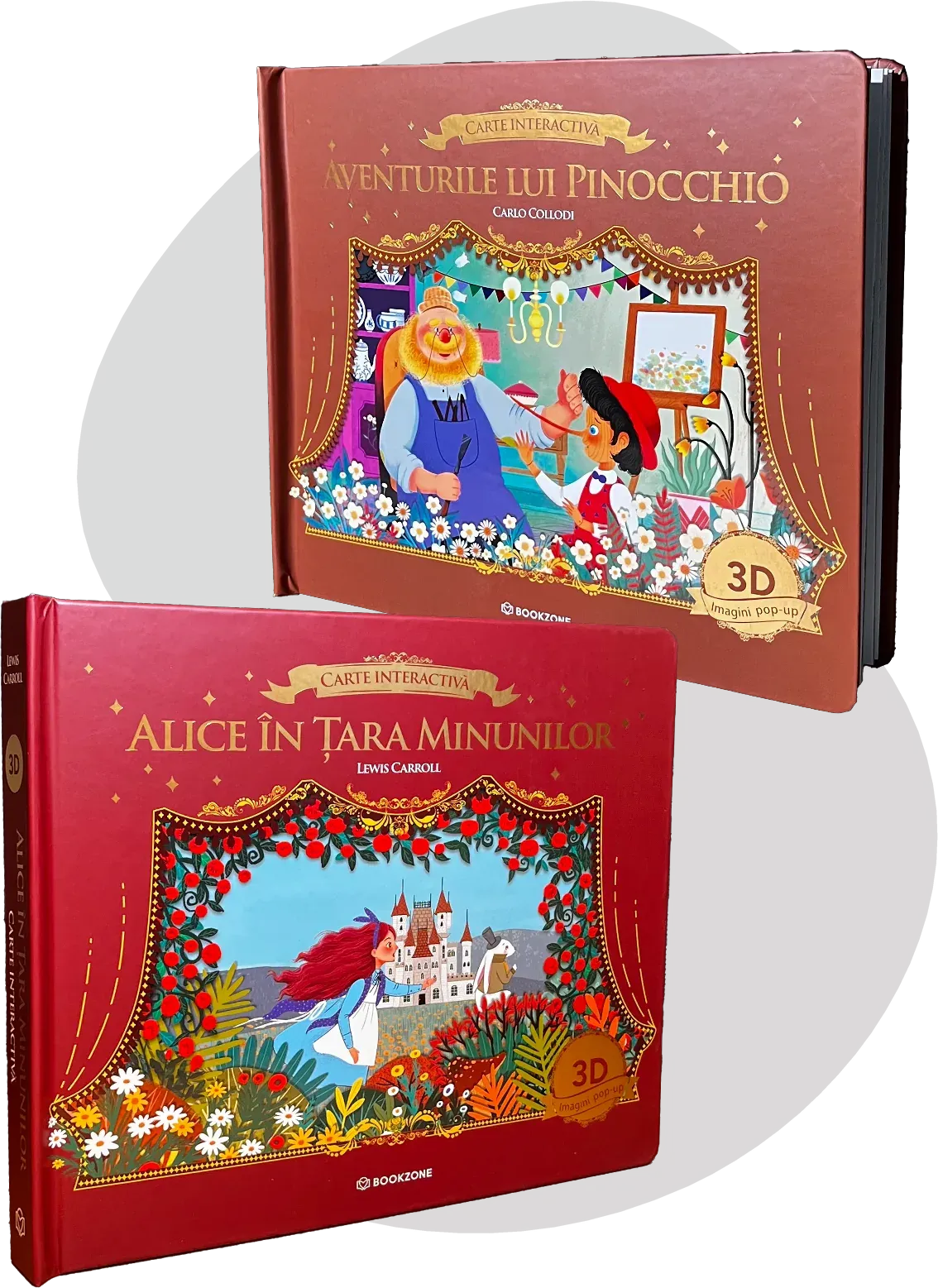 Cărțile pop-up Aventurile lui Pinocchio și Alice în Țara Minunilor