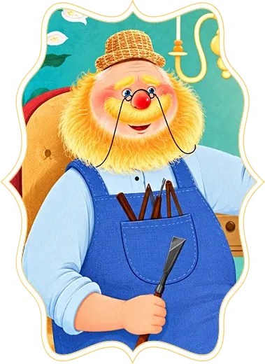 Geppetto, ilustrație din carte