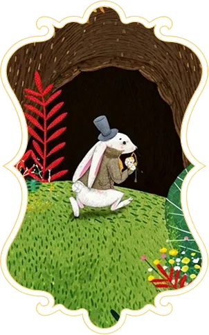 Iepurele Alb, ilustrație din carte